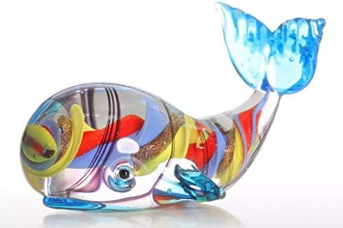 Zlbyb whale estatueta presente de vidro mini -estatuetas de estatuetas à mão Decoração de casa Multicolor Modern Home