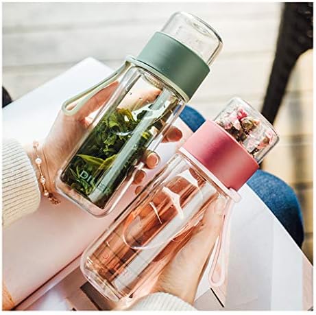 Garrafa de água Renruirui- Double Glass Tea Bottle Tapa Copo Isolado Viagem Portátil Caneca Portátil Portátil Com Infusão Copra de Chá