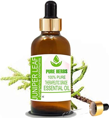 Pure Herbs Juniper Leaf Pure & Natural Terapeautic Grade Essential Oil com conta -gotas 15ml