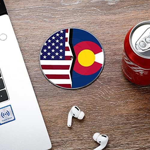 American e Colorado State Flag CD Record Coasters Decorações engraçadas de tapetes para a mesa de bar de escritório em casa