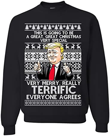 Wild Bobby Grande fantástico Feliz Natal Funnal Donald Trump Xmas Sweater Feio de Natal Sol moletom gráfico unissex Crewneck