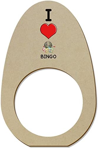 Azeeda 5 x 'eu amo bingo' anéis/suportes de guardanapo de madeira