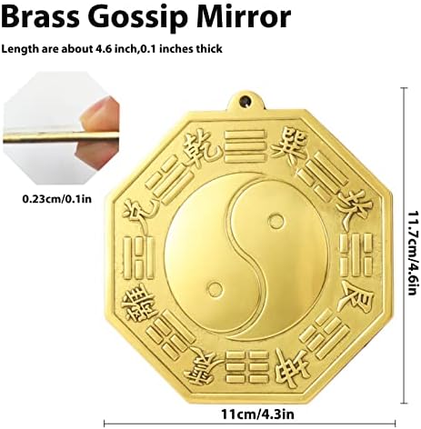 Surtiycrii 4,3 polegadas chinês feng shui puro cobre oito diagramas espelhos, convexo espelho bloqueia os desastres, aumenta
