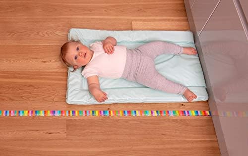 Meça -me! Baby Roll -up Door da moldura Cabeça de altura de altura para crianças quarto - Rainbow linhas