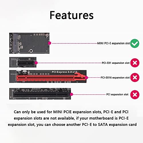 Conectores mini pci -e para sATA3.0 cartão de expansão de disco rígido da placa SSD 2xsata Interface Controller Black - CN