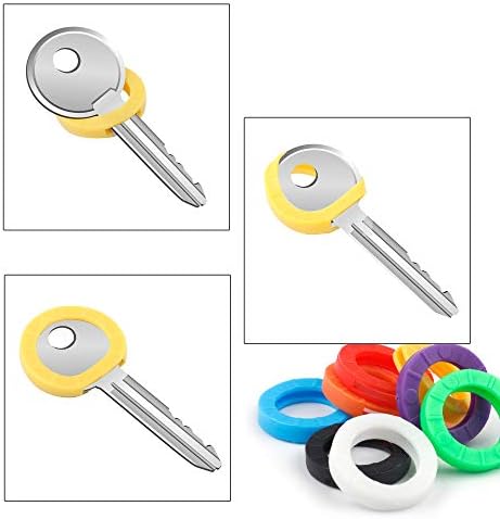 Huihuibao 32 peças Caps Tags Tags Tags, ID do rótulo de identificação de chave de plástico para identificar sua chave em 2 estilo diferente, 8 cores