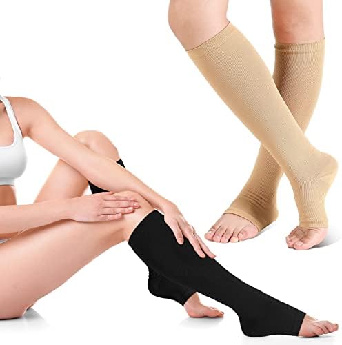 4 pares de meias de compressão de dedão aberto meias de compressão de compressão meias de compressão para mulheres