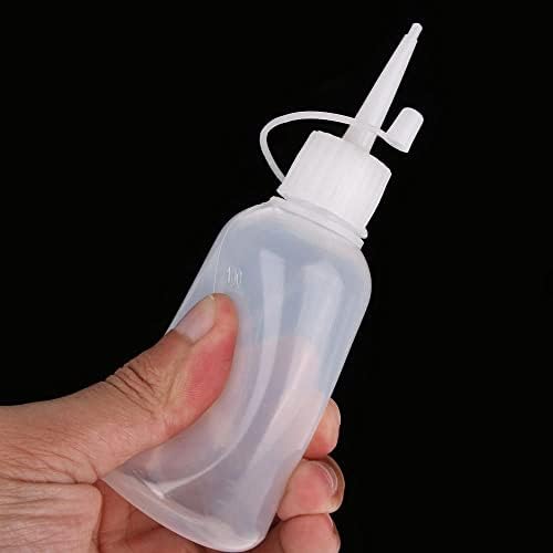 Minlia plástico de ponta clara Aplicador de garrafa de aperto garrafa, garrafa de armazenamento recarregável com gadget de suprimentos de cozinha de tampa