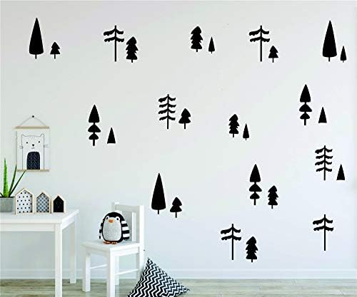 40 peças/cenário de árvore de árvores para paredes Esquector de vinil florestal infantil berçário nórdico home woodland pinheiro