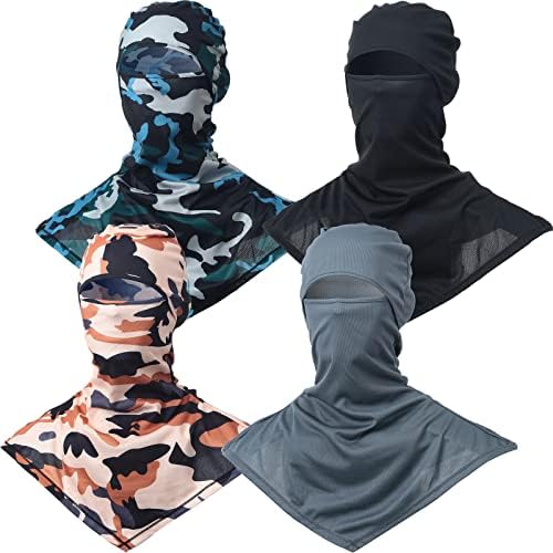 4 peças Balaclava cobrindo o verão Balaclava Protection Protection Longo pescoço para homens Mulheres