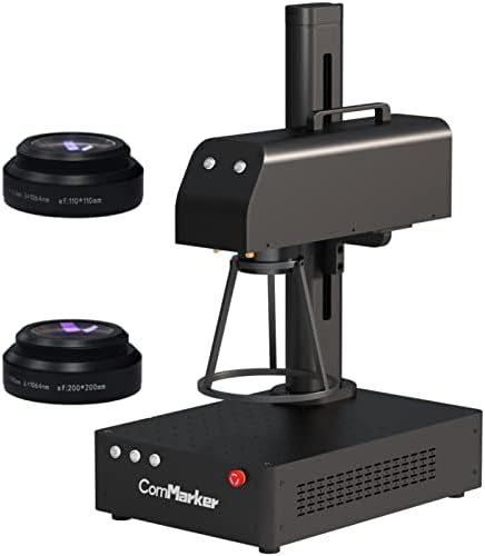 Commarker B4 gravador de laser de fibra de 20w com eixo rotativo, máquina de gravação a laser compatível com Lightburn