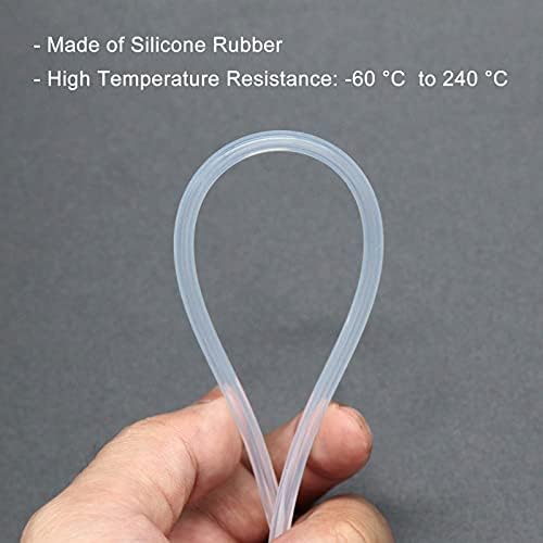 Victorshome Silicone Tubing, 0,5 mm ID x 1,5 mm OD, 16,4 pés de comprimento, tubo de mangueira de ar de borracha de borracha flexível de silicone para transferência de bomba transparente