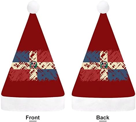 Bandeira da República Dominicana Chapéu de Natal Papai Noel Hats de Natal Funny Hats Hats Hats para Mulheres/Homens