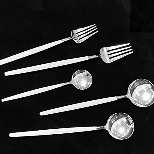 Forks de jantar de Gugrida, calhas de talheres de aço inoxidável com grau de comida, garfos, polido brilhante, lava -louças seguros - 8,86 polegadas, serviço para 6