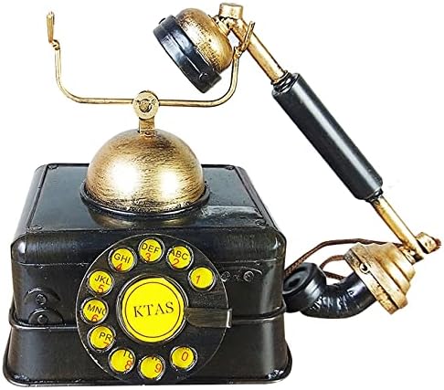 Nova réplica Telefone antigo, telefone fixo retrô clássico, artesanato de artesanato retrô à moda antiga Decoração