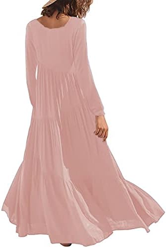 Vestido midi de vestido feminino vestido de mangas casuais soltas de cor sólida vestidos de primavera em camadas assimétricos