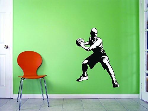 Decalque - Peel & Stick Stick Wall Stick: Basketball Player Sports Home Decor Picture Tamanho da arte: 14 polegadas x