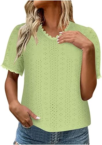 Juniores verde de limão camisetas de manga curta túnicas finas de túnica camisole t camisetas de renda de pescoço profundo