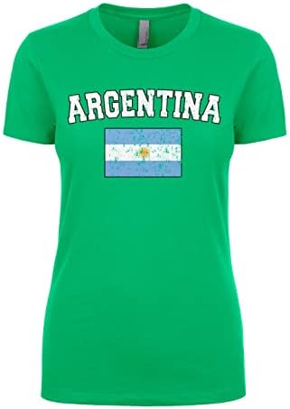 Cybertela feminina desbotada argentina argentina bandeira juniores T-shirt