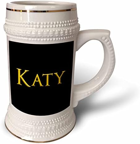 3drose katy cool menina nome bebê nos EUA. Amarelo em charme preto. - 22 onças de caneca