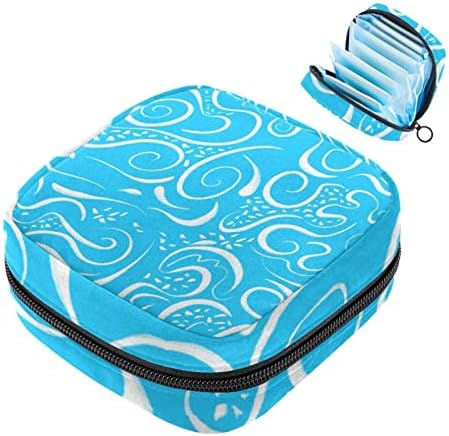 Meninas de guardanapos sanitários pads bolsa feminina feminina menstrual bolsa para meninas período portátil saco de armazenamento de tampão fantasia azul com zíper