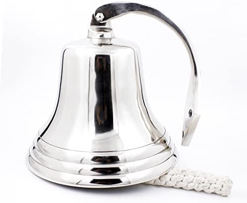 7 Navio náutico de alumínio premium Premium Bell Large - Sino externo e interno - Montagem de parede Sinalizando Bell Perfect para Capitão Maritime Beach Decoração de casa Presentes, Decorações de casa náutica