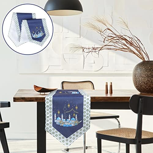 Cabilock 1 Conjunto de Eid Mubarak Table Runner Table Placemat Set Islam Happy Ramadan Mubarak Table Decoration