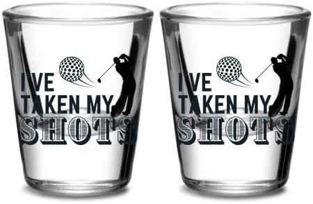 Presentes de golfe OneBttl para homens e mulheres, conjunto de vidro de tiro de golfe exclusivo de 2 a 1,5 onças de