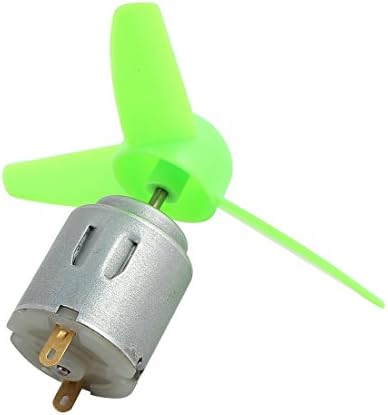 Aexit DC 1.5V Equipamento elétrico 2000rpm Motor de torque de altura 3 palhetas 80mm DIA DIY Hélice Green