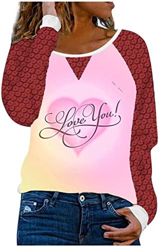 Amo seu suéter de impressão para mulheres renda mangas compridas moletons tampos redondos de pescoço de pescoço plus size