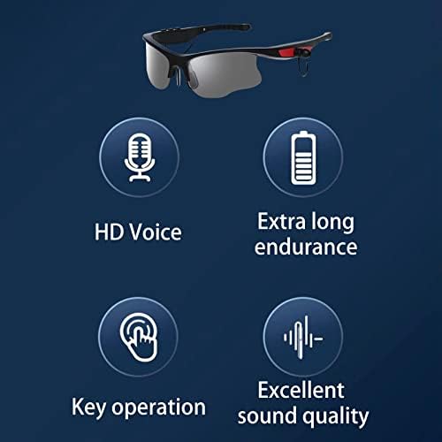 óculos de sol Bluetooth TOPLIU - óculos de áudio Bluetooth 5.0 com lente de 3 cores, fones de ouvido abertos para ouvir música e