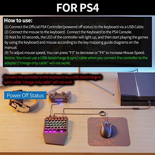 Ifyoo Kmax1 Pro Wired Gaming Teclado e Conversor Adaptador de Conjunto de Mouse para Xbox One / Ps4 / Switch / Ps3 / PC