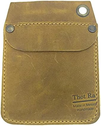 THOT RA RA Durável Organizador de bolso de couro de grão completo para ferramentas de correia / caneta, jeans, marrom artesanal P-02