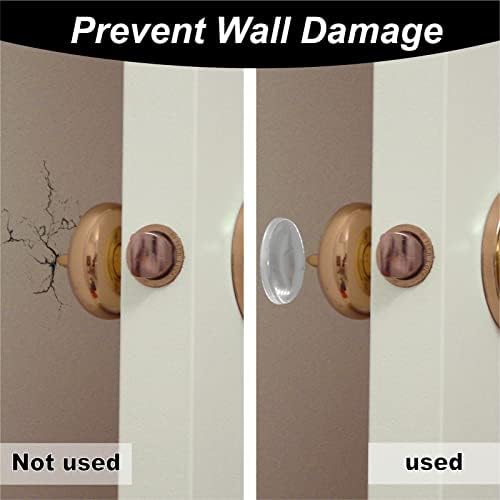 12 Pacote Protetor de parede da parede de rolhas da porta, protetor de botão de porta reutilizável adesivo, gel redondo transparente