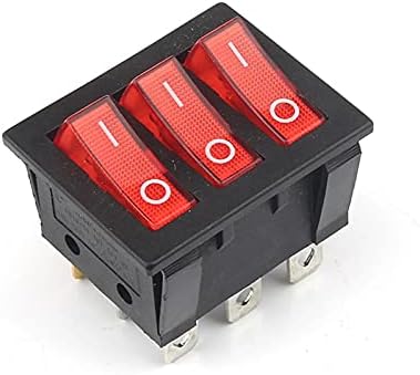 10pcs KCD Big Rocker Switches Red Switch de três vias 9 pino 2 Posição Multi-faca de lance único 15A 250V 20A 125VAC AC