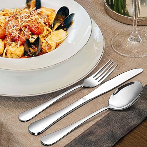 Homikit de talheres de talheres de 48 peças com facas de bife, utensílios de aço inoxidável Utensílios de aço para 8, colher