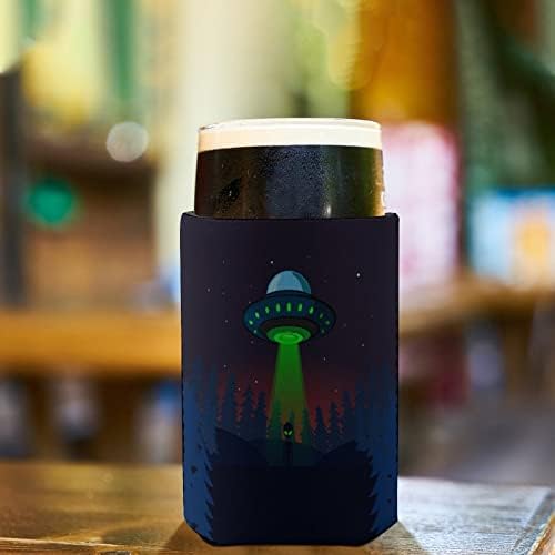 OVNIs alienígenas à noite Mangas de xícara reutilizáveis ​​portador de xícara de café gelado com padrão fofo para bebidas frias quentes