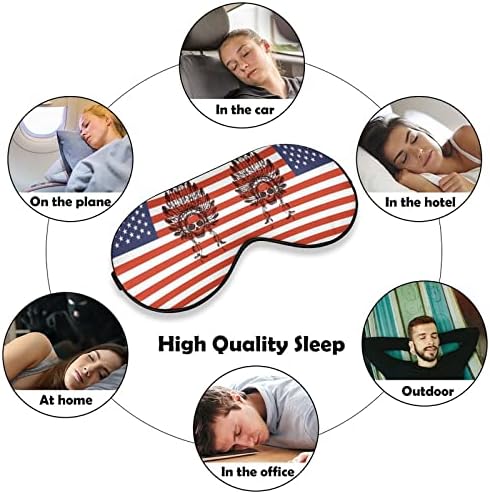 Máscaras de olho suaves da bandeira indiana americana americana com alça ajustável, uma venda confortável e confortável para dormir