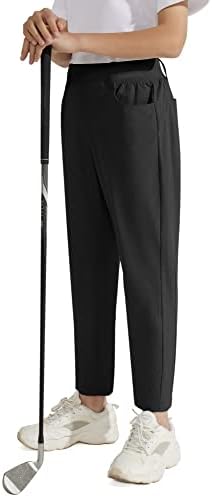 Dizoboee Boys Golf Palnts Slim Fit Streld Kids Pull-On Frente plana confortável Calças de uniforme escolar ativo com bolsos