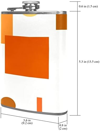 Frasco com funil, capa de couro falsamente, frascos para bebidas alcoólicas, padrão geométrico moderno simples laranja laranja