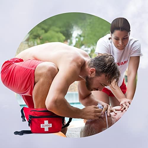 ASA Techmed 5 Pack Primeiros Soces Pacote - Baywatch Lifeguard Fanny Pack - Compacto para emergência em casa, carro, ao ar livre, caminhada, playground, piscina, acampamento, local de trabalho