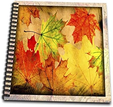 3drose db_31483_1 Livro de desenho de grunge de folhas de outono, 8 por 8