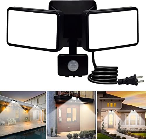 DLT 20W Sensor de movimento LED Light Outdoor, IP65 Motivo de plug-in à prova d'água Luz de inundação detectada, 2