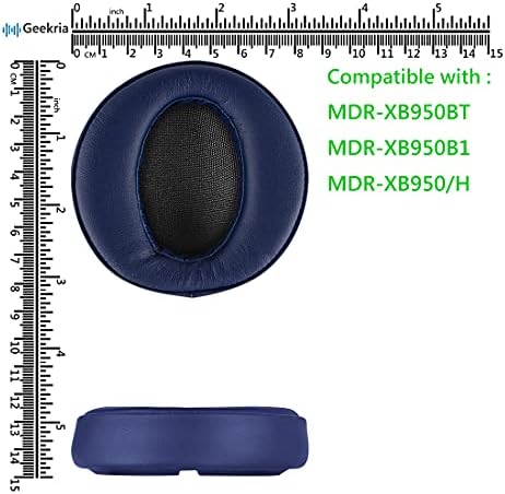 Geekria Quickfit Proteína Couro de couro Ponta de orelha para Sony MDR-XB950BT MDR-XB950B1 MDR-XB950/H CUSCOS DE EAR CUSCOS DE