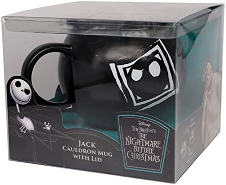 Nightmare Before Christmas NBC Jack Cauldron caneca com capa, preto