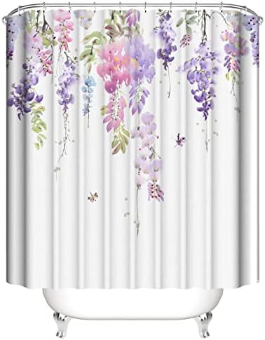 DDS DUDES Spring Floral Chuser Curtain Banheiro Conjuntos de banheiro com cortina de chuveiro e tapetes decorações de tecido