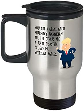 Caneca de viagem ao técnico de farmácia engraçado - Presidente Donal Trump - Melhores Presentes Personalizados para Técnicos de Medicina