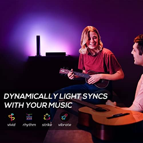 Barra de luz de LED inteligente 2PCS 2PCS, lâmpada RGB com vários efeitos de iluminação e modos de música, para jogos, luz de