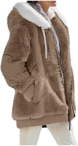 Seryu feminino homem -cordeiro casaco de lã de inverno casaco com capuz solto solado com bolsos