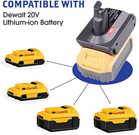 Adaptador de bateria BTRUI para Dyson V6 para o DeWalt 20V Battery Convert para Dyson V6 Absoluto/Motohead/Animal+Fluffy/Mattão/DC58 DC59 DC61 DC62 Sv04 Sv09 Vacuum Converter